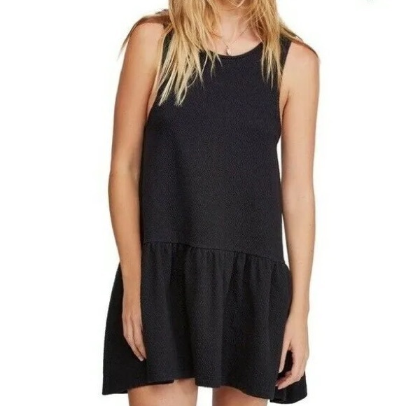 Free People Womens Easy Street Drop Waist Boho Sleeveless Black Mini Dress Small - Picture 1 of 14